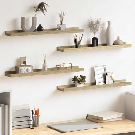 vidaXL - Wandschappen - 4 - st - 60x9x3 - cm - sonoma - eikenkleurig