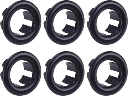 Wastafel Overloop Ringen - Afdekking Gaten - Voorkom Waterlekkage - Verchroomd ABS Plastic - 6 Stuks - Zwart
