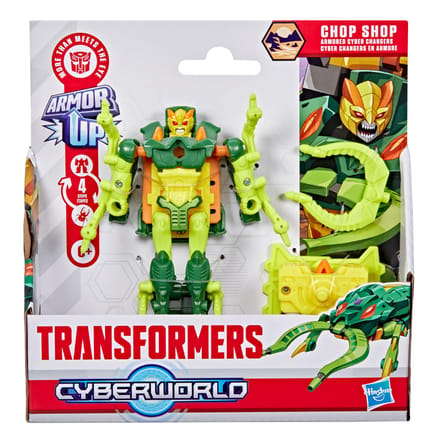 Transformers TRA Cyberworld 4in Figure Cyber Changer Armor Chop Shop