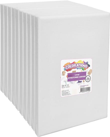 Colorations schilder canvas set - wit 30 x 40 cm, 10 stuks schilderen.