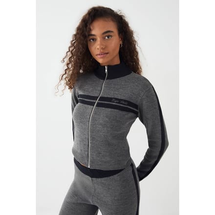 Dames DSGN Studio Getailleerde Sweatshirt met Ritssluiting | Charcoal | Maat: Medium