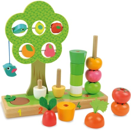 Leer tellen met dit leuke houten groente en fruit.