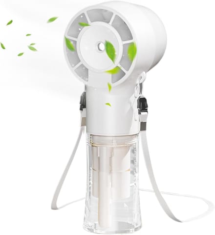 Ventilator - Fan - Handventilator - Reisfan - Personal Neck Fan - Oplaadbare Mistventilator - 1200 mAh Draagbare Luchtkoeler - Herbruikbare Handheld Ventilator voor Thuis, Studio, School