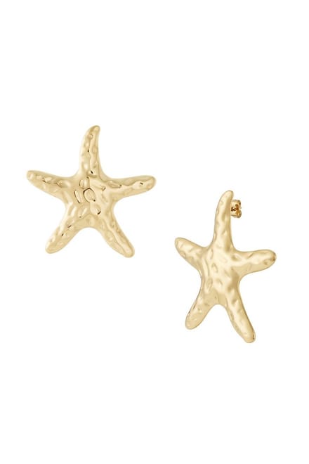 Starfish oorbel- zeester-goud