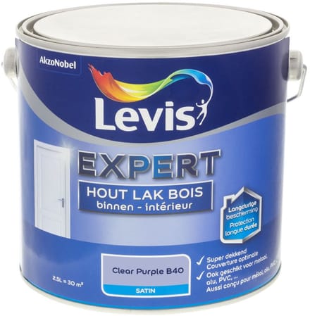 Levis - Expert Hout Lak Binnen Satin Mix - Clear Purple B40 - Mengverf - 2,5 L