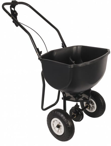 Strooiwagen duwmodel met luchtwielen zwart 20 liter