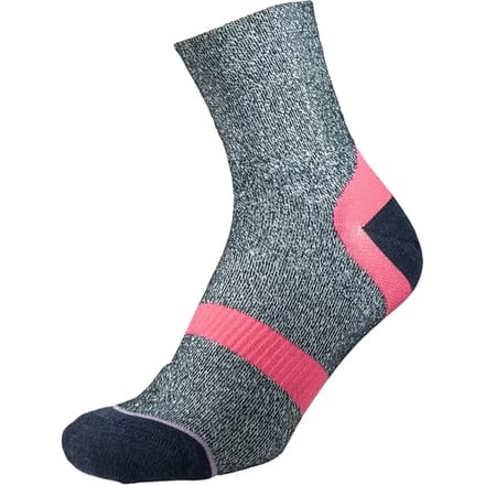 1000 Mile Approach Repreve Double Layer Sock Ladies - Navy Marl/Mauve - Medium.
