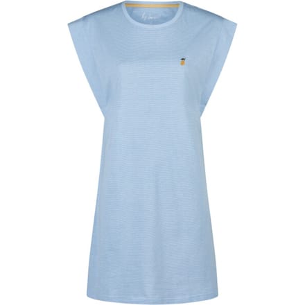 By Louise Dames Lang Nachthemd Kapmouw Blauw - Maat M