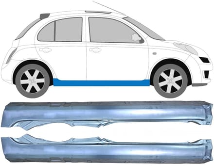 Volledige dorpel voor Nissan Micra K12 2002-2010 / Links + Rechts / Set