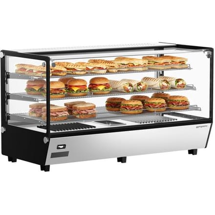 GGM Gastro Warmhaltevitrine - 1219mm - 1,8 kW - mit 3 Ablagen Zilver