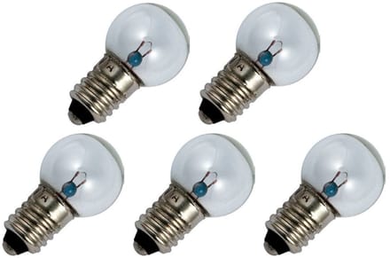 Signaallamp E10 3.6V 0.9W - 250 mAh - 5 stuks - G17 Gloeilamp Ø17mm - 30mm - 2500K - Dimbaar