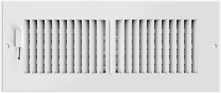 Ventilatierooster - Luchtrooster - Luchtstroom Reguleren - Zwaar Stalen Constructie - 10x30 cm - Wit