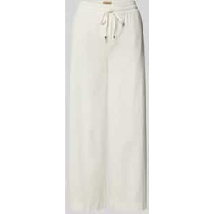 Wide leg stoffen broek met verkort model, model 'ALM'