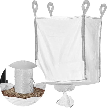 Springos Big Bag Met Trechter- 1000KG - Puinzak - Witte Container - Trechter - 160x90x90 cm