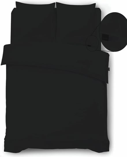 iSleep Dekbedovertrek Perkal - Eenpersoons - 140x200/220 cm - Zwart