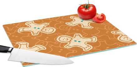 Glazen Snijplank - 39x28 - Patronen - Gingerbread - Koekjes - Snijplanken Glas