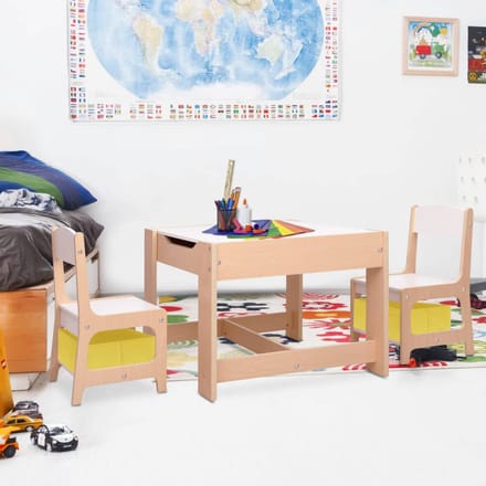 vidaXL - Kindertafel - met - 2 - stoelen - MDF