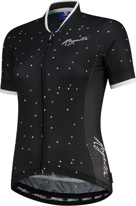 Rogelli Delta Fietsshirt - Korte Mouwen - Dames - Zwart, Wit - Maat XS