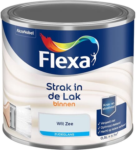 Flexa - Strak In De Lak Binnenlak Zijdeglans - Wit Zee - Mengverf - 500 Ml