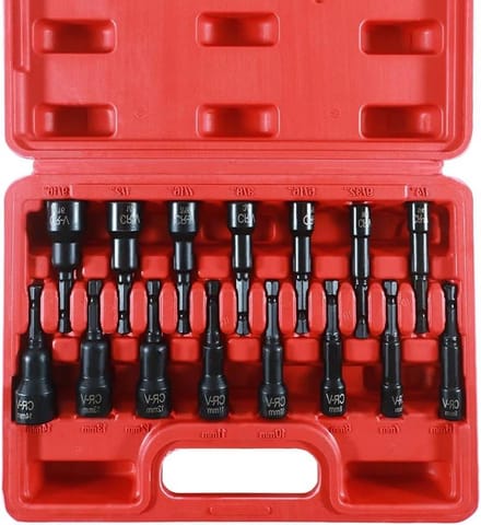 Magnetische Moer Driver - Bit Set - Zelf Monteren - SAE & Metrisch - 15 Stuks - Zilver