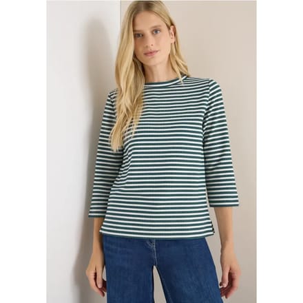 Gestreept shirt met structuur