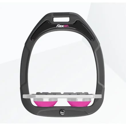Platte Grip stijgbeugels Antraciet/Grijs/Roze Flex-On Green Composite