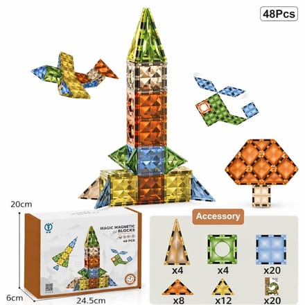 Bextunio Magnetische Bouwblokken 100 Delig – Educatieve Constructie Set voor Kinderen 3+