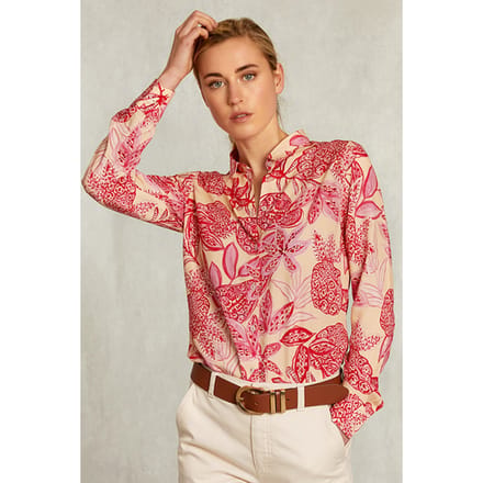 River Woods Beige/red Floral Blouse Long Sleeves Pink Maat: 34 | Blouses Outlet | Dames | Beige
