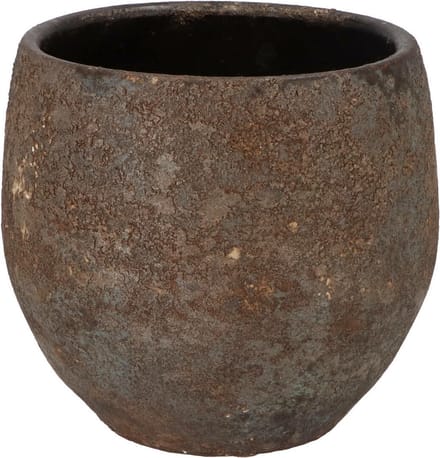 DK Design Bloempot model Maya - roestbruin - D18 x H20 cm - rustiek
