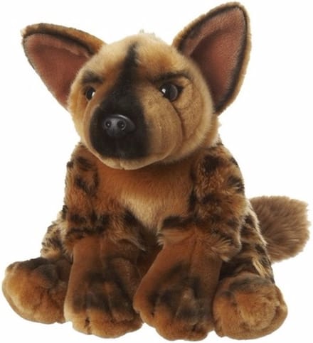 Nature planet Pluche knuffeldier Hyena - 18 cm - bruin - Afrikaanse dieren knuffels