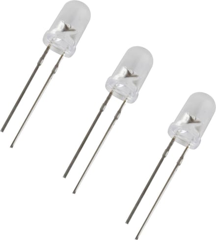 Led assortiment 5 mm. transparant - 200 stuks - 10 kleuren