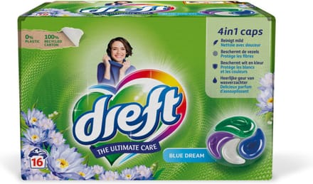 Dreft Wasmiddel Capsules Blue Dreams - 16 stuks