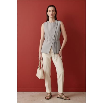 Gestrikt crêpe vest