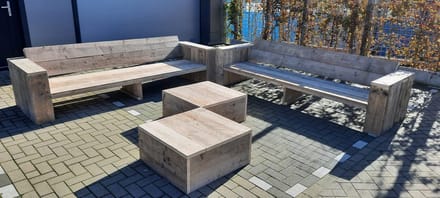 Loungeset ''Garden XXL Basic '' van Gebruikt steigerhout - 8 persoons