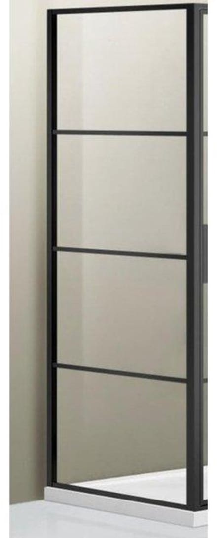 FugaFlow Efficiente Vetro Zijwand - 100x200cm - frame lines buitenzijde - anti kalk - mat zwart