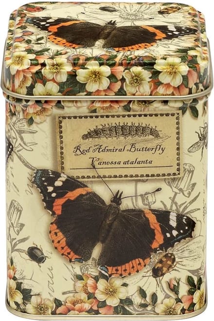 Blikje Vintage Butterflies 7,4x7,4x9,5cm