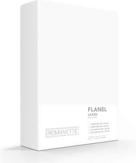 Romanette Laken Verwarmend - Flanel - 200x260 cm - Wit