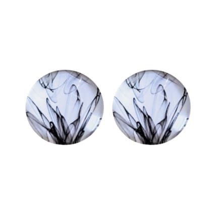 Clip oorbellen Cadi zwart wit 2 cm
