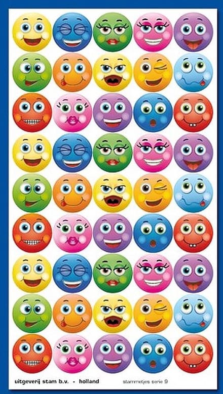 BELONINGSSTICKERS STAM GEZICHTJES - 675 STUKS