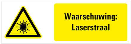 Tekststicker waarschuwing laserstraal, W004 200 x 75 mm