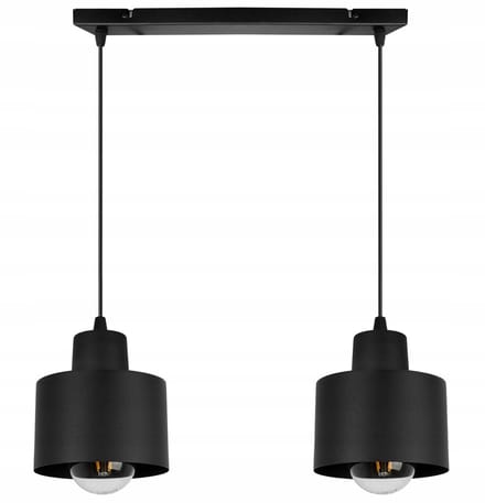 Zwarte Hanglamp Loft Stijl - 2 lichtpunten - E27