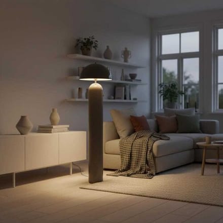 Lusenz - Asteri - Design Retro staande lamp Taupe Metaal 150 cm - Woonkamer lamp - E27 fitting - Met voetschakelaar