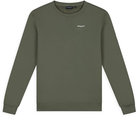 Ballin Amsterdam - Heren Regular fit Sweaters Crewneck LS - Dark Army - Maat M