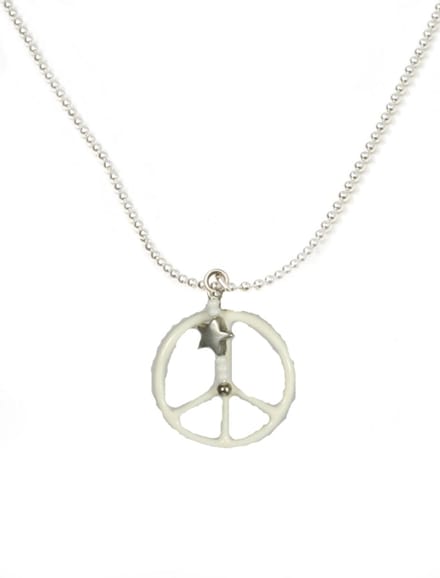 IbizaMen KIDS - Jongens - ketting - ballchain - rvs - peace - van bone