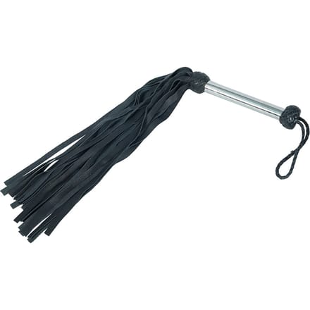 Echt lederen flogger zweep met metalen handvat