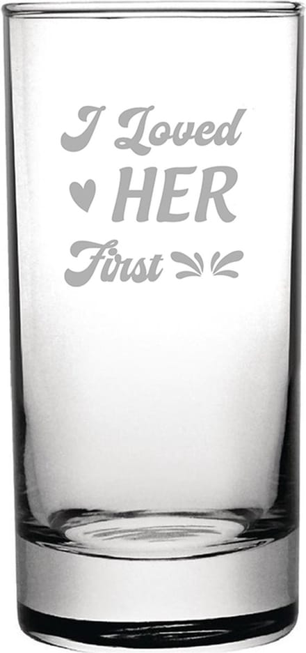 Gegraveerde Longdrinkglas 28,5cl I loved her first