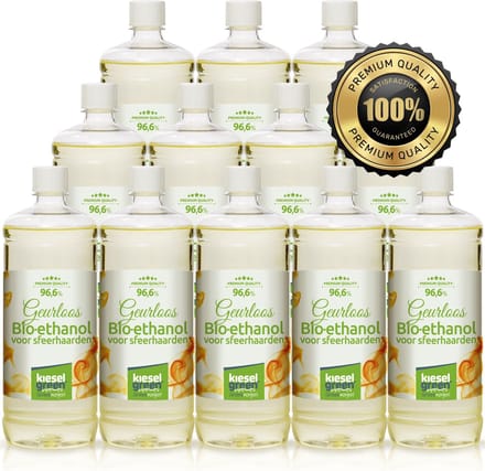 Bio-Ethanol -PREMIUM- bioethanol  96,6%- biobrandstof – 12x1 liter