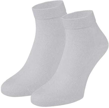 Basset - Unisex Quarter Bamboe Sokken - 2-pack - Maat 35/38 - Wit