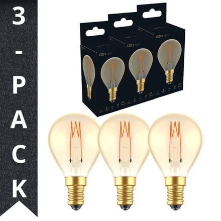 LED's Light LED Lampen goud E14 - Gloeilamp design - Dimbaar extra warm wit - 3PACK