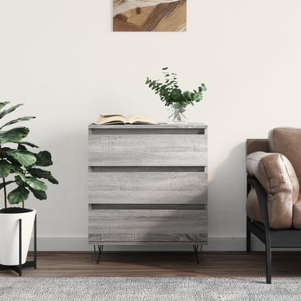 vidaXL - Dressoir - 60x35x70 - cm - bewerkt - hout - grijs - sonoma - eikenkleurig
